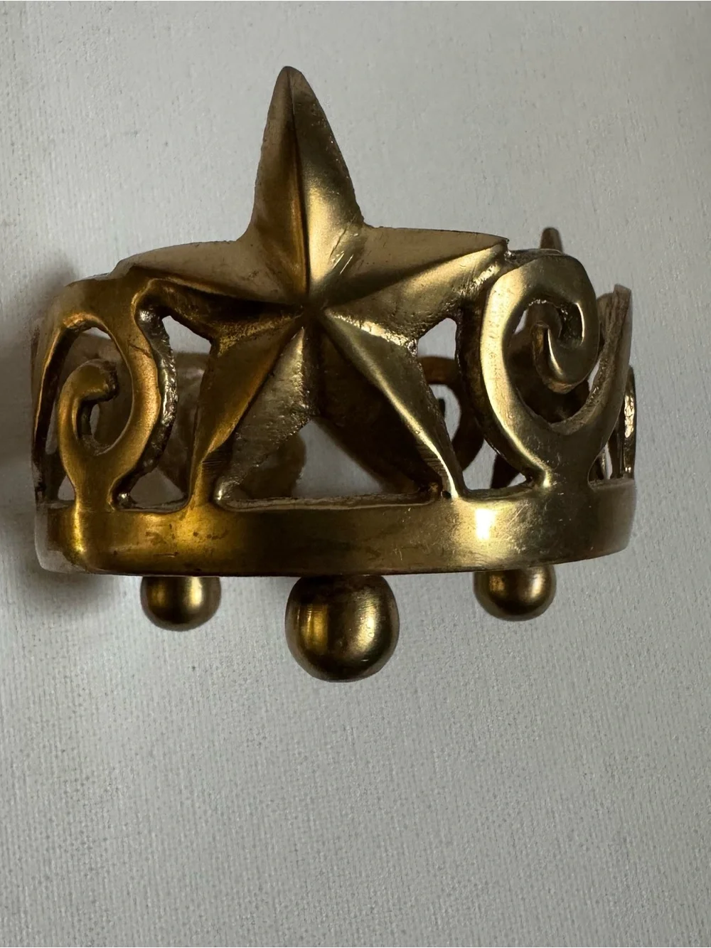 Vintage Pier 1 Brass Star Scroll Candle Holders Pair Celestial Eclectic Boho